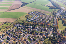 Vue aérienne de Cinquante acres à le quartier Hohenwettersbach in Karlsruhe dans le département Bade-Wurtemberg, Allemagne