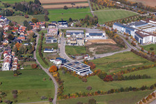 Vue aérienne de Physics Instruments (PI) GmbH & Co. KG à le quartier Palmbach in Karlsruhe dans le département Bade-Wurtemberg, Allemagne