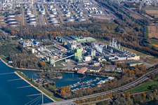 Vue aérienne de Site de l'usine de papier Stora Enso sur le Rhin à le quartier Knielingen in Karlsruhe dans le département Bade-Wurtemberg, Allemagne