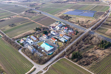 Vue aérienne de Zone commerciale dans le Nauroth à Ellerstadt dans le département Rhénanie-Palatinat, Allemagne