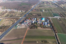 Photographie aérienne de Zone commerciale dans le Nauroth à Ellerstadt dans le département Rhénanie-Palatinat, Allemagne