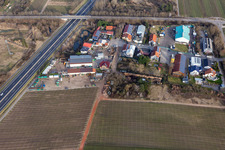 Zone commerciale dans le Nauroth à Ellerstadt dans le département Rhénanie-Palatinat, Allemagne d'en haut