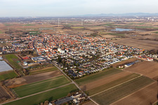 Vue aérienne de Lambsheim dans le département Rhénanie-Palatinat, Allemagne