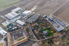 Vue oblique de Usine Intersnack Deutschland SE Petersau à le quartier Mörsch in Frankenthal dans le département Rhénanie-Palatinat, Allemagne