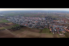 Vue oblique de Quartier Pfeddersheim in Worms dans le département Rhénanie-Palatinat, Allemagne