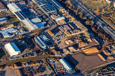 Vue aérienne de PRP Recyclage du papier Pfalz GmbH à Venningen dans le département Rhénanie-Palatinat, Allemagne