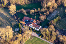 Vue aérienne de Moulin de Knittelsheim à Knittelsheim dans le département Rhénanie-Palatinat, Allemagne