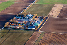 Vue aérienne de Jardinier - services, service de conteneurs, élimination, démolition et transport à Bellheim dans le département Rhénanie-Palatinat, Allemagne