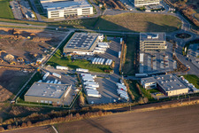 Photographie aérienne de Eizo, Groupe MTS, Stagiaire TRANSAC. Speditionsgesellschaft mbH à Rülzheim dans le département Rhénanie-Palatinat, Allemagne