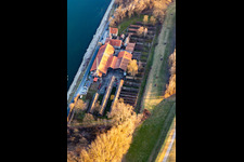 Vue aérienne de Musée de la briqueterie Sondernheim à le quartier Sondernheim in Germersheim dans le département Rhénanie-Palatinat, Allemagne