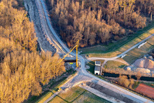 Vue aérienne de Chantier Rheinstr à Leimersheim dans le département Rhénanie-Palatinat, Allemagne