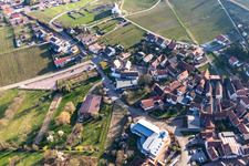 Vue aérienne de Terrasses du Palatinat du Sud à le quartier Gleiszellen in Gleiszellen-Gleishorbach dans le département Rhénanie-Palatinat, Allemagne