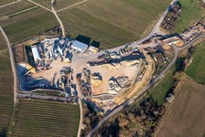 Vue aérienne de Chantier du portail du tunnel Tunnel local B38 à Bad Bergzabern dans le département Rhénanie-Palatinat, Allemagne