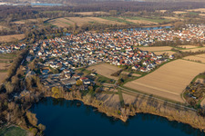 Quartier Neuburg in Neuburg am Rhein dans le département Rhénanie-Palatinat, Allemagne d'en haut