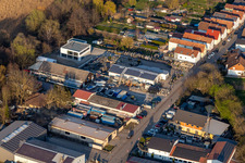 Vue aérienne de En déroute à le quartier Neuburg in Neuburg am Rhein dans le département Rhénanie-Palatinat, Allemagne