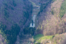 Vue aérienne de Stefan Erber, propriétaire de la forêt palatine de Forellen à Eußerthal dans le département Rhénanie-Palatinat, Allemagne