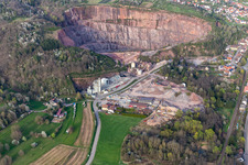 Vue aérienne de Basalt-Actien-Gesellschaft à Albersweiler dans le département Rhénanie-Palatinat, Allemagne