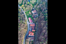 Vue aérienne de Domaine viticole Porzelt à Klingenmünster dans le département Rhénanie-Palatinat, Allemagne