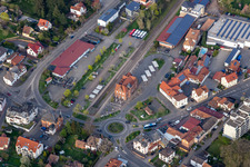 Vue aérienne de Gare à Bad Bergzabern dans le département Rhénanie-Palatinat, Allemagne