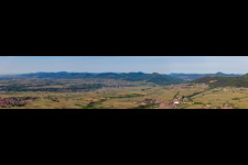 Vue aérienne de Panorama du sud du Palatinat de Böchingen à Nussdorf à Böchingen dans le département Rhénanie-Palatinat, Allemagne