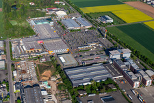 Vue aérienne de Quincaillerie Hornbach à Bornheim dans le département Rhénanie-Palatinat, Allemagne