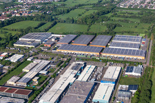 Vue aérienne de Zone industrielle Landau Ost TRAVAUX DE PNEUS Michelin. LANDAU à Landau in der Pfalz dans le département Rhénanie-Palatinat, Allemagne