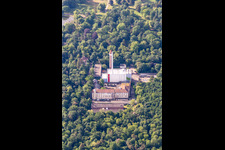 Vue aérienne de Manufacture nationale de céramique de majolique à le quartier Innenstadt-West in Karlsruhe dans le département Bade-Wurtemberg, Allemagne