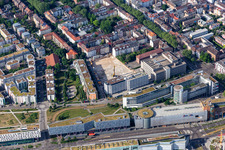 Vue aérienne de Centre d'enregistrement PSD Bank Karlsruhe-Neustadt eG, LBBW Landesbank Baden-Württemberg (Karlsruhe) à le quartier Südstadt in Karlsruhe dans le département Bade-Wurtemberg, Allemagne
