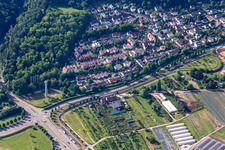 Vue aérienne de Apprêt à le quartier Wolfartsweier in Karlsruhe dans le département Bade-Wurtemberg, Allemagne