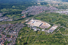 Vue aérienne de Emballages d'exportation Berghoef GmbH et Logo-Pack GmbH à Bischweier dans le département Bade-Wurtemberg, Allemagne
