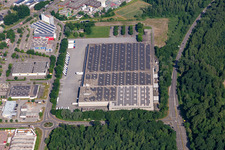 Vue aérienne de Aldi Süd Logistique à Muggensturm dans le département Bade-Wurtemberg, Allemagne