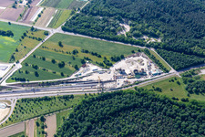 Vue aérienne de Centre d'information du tunnel de Rastatt à Ötigheim dans le département Bade-Wurtemberg, Allemagne