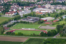 Vue aérienne de BZ Arena Salem, Centre d'éducation à le quartier Mimmenhausen in Salem dans le département Bade-Wurtemberg, Allemagne
