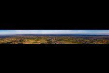 Vue aérienne de Panorama du sud du Palatinat de Bienwald à Landau à Steinweiler dans le département Rhénanie-Palatinat, Allemagne