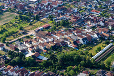 Vue aérienne de Bachgasse à Rülzheim dans le département Rhénanie-Palatinat, Allemagne