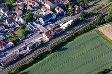 Vue aérienne de Gare à Rülzheim dans le département Rhénanie-Palatinat, Allemagne