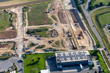 Vue aérienne de Agrandissement de la zone commerciale nord à Rülzheim dans le département Rhénanie-Palatinat, Allemagne