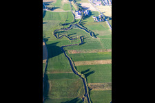 Vue aérienne de Boucles de la rivière Kollbach près de Hainberg à le quartier Triefelden in Arnstorf dans le département Bavière, Allemagne