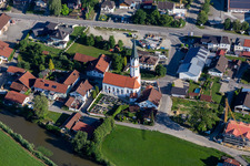 Vue aérienne de Saint-Gilles à Aham dans le département Bavière, Allemagne