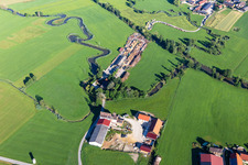 Vue aérienne de Scierie sur les Vils près de Rutting à le quartier Rutting in Schalkham dans le département Bavière, Allemagne