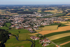 Vue aérienne de Vilsbiburg dans le département Bavière, Allemagne