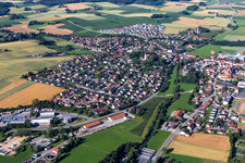 Photographie aérienne de Geisenhausen dans le département Bavière, Allemagne