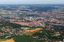 Vue aérienne de Landshut dans le département Bavière, Allemagne