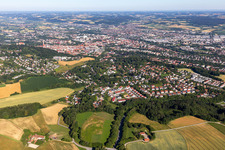 Vue aérienne de Quartier Moniberg in Landshut dans le département Bavière, Allemagne