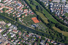 Vue aérienne de Association municipale des jardiniers familiaux de Bavière à Landshut dans le département Bavière, Allemagne