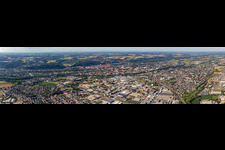 Vue aérienne de Panorama à le quartier Piflas in Landshut dans le département Bavière, Allemagne