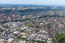 Vue aérienne de Usine BMW 4,1Landshut à le quartier Piflas in Landshut dans le département Bavière, Allemagne