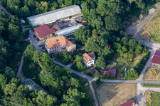 Vue aérienne de Pension pour chevaux Wanzheimer Mühle à Rheinzabern dans le département Rhénanie-Palatinat, Allemagne