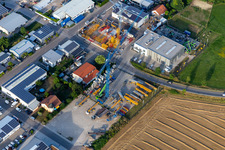 Vue aérienne de SCHWAB GmbH dans le parc industriel Liedolsheim SW à le quartier Liedolsheim in Dettenheim dans le département Bade-Wurtemberg, Allemagne