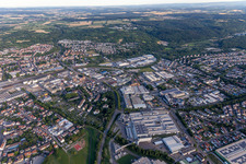 Vue aérienne de SEW Eurodrive, usine de grands réducteurs et d'électronique à Bruchsal dans le département Bade-Wurtemberg, Allemagne